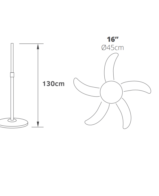 LINEME ΑΝΕΜΙΣΤΗΡΑΣ ΜΕ ΟΡΘΟΣΤΑΤΗ Φ45 45W ΜΕ ΤΗΛΕΧΕΙΡΙΣΤΗΡΙΟ
